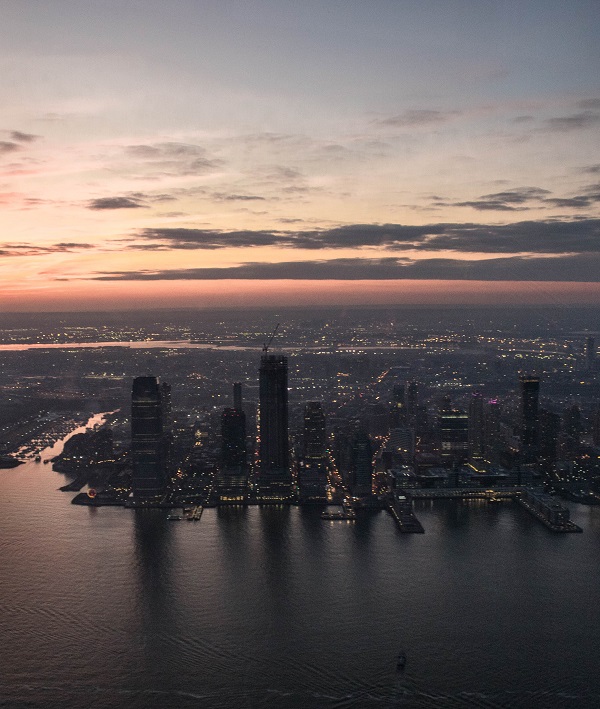 Sunset over New York City Skyline